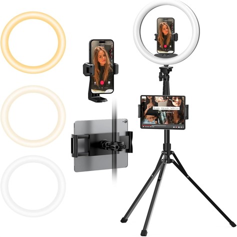 UBeesize 12-inch LED ring light with tripod