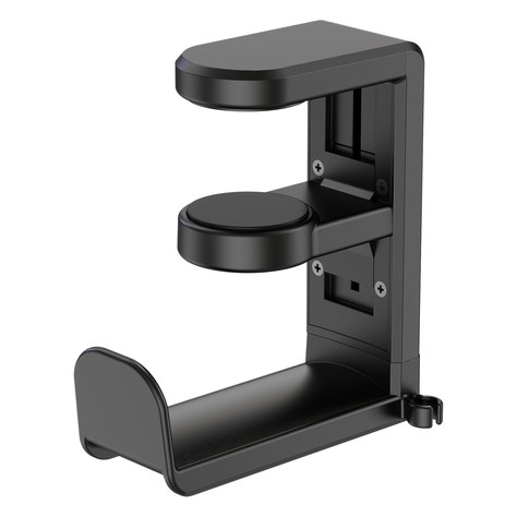 EURPMASK Rotating Clamp-On Under-Desk Headphone Hanger, Black