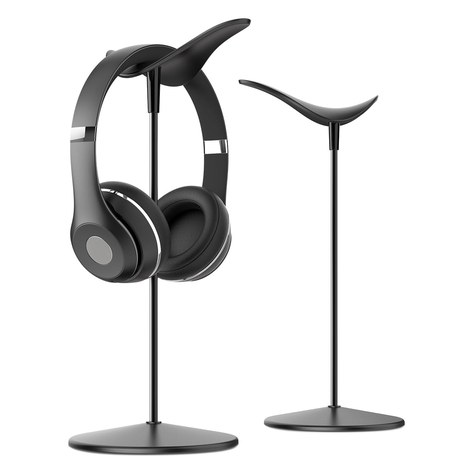 Lamicall H1 Headphone Stand, Black, with over-ear headphones